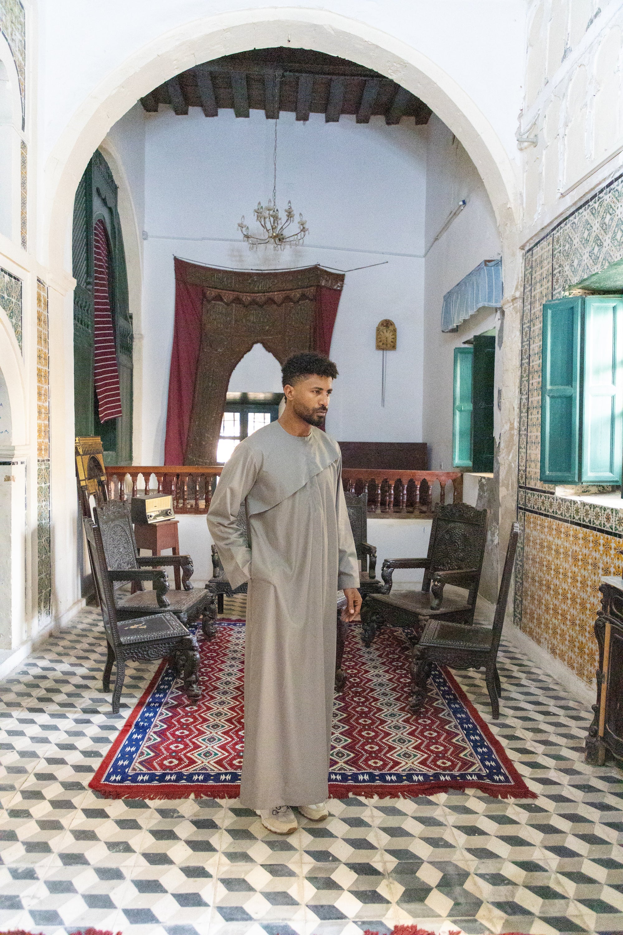 Drape-Cut Thobe - Ash Grey